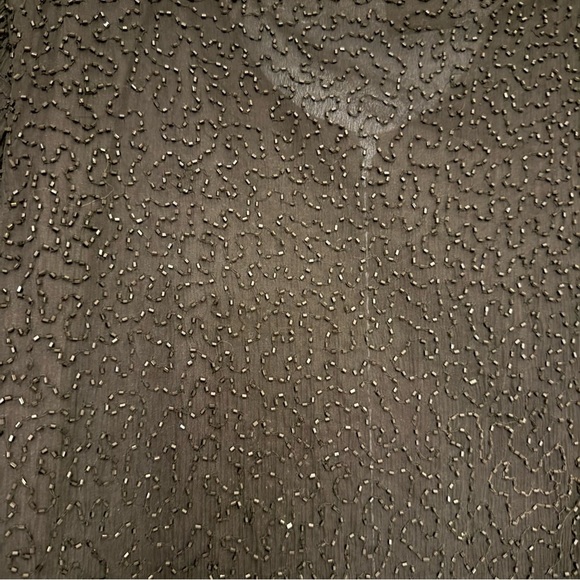 Vintage Stenay 100% Silk Black Gold Beaded Long Sleeve Blouse Evening Elegant LG - Picture 12 of 13